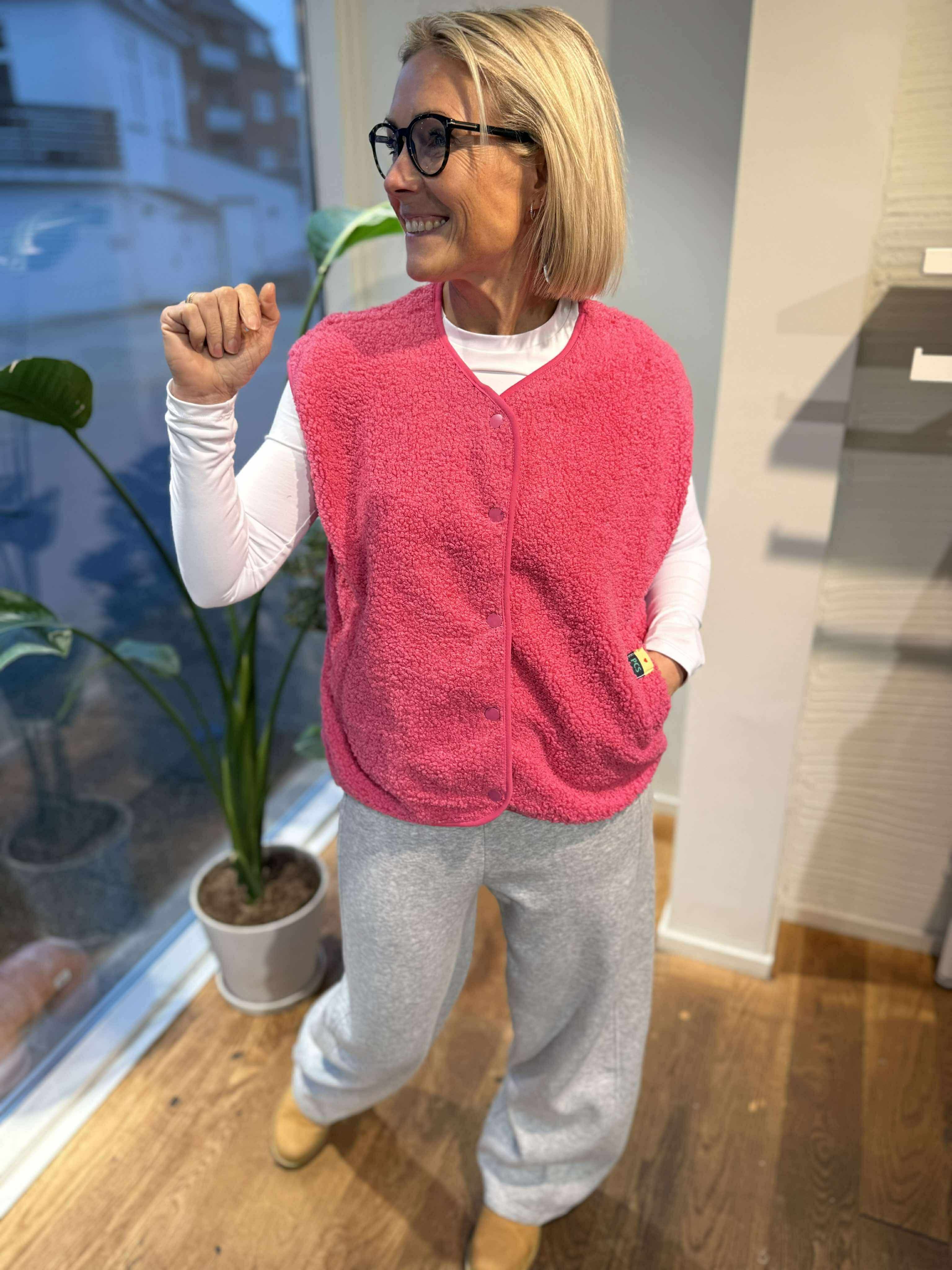 PCKATTY Otw Gilet - Shocking Pink